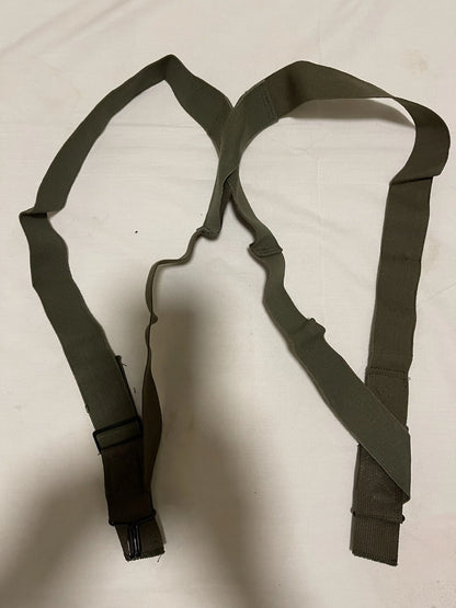 US M1950 Suspenders OD Green elastic w/ hooks for trousers pants each E2150 - Image 1