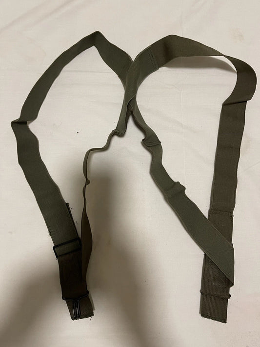 US M1950 Suspenders OD Green elastic w/ hooks for trousers pants each E2150 - Image 1
