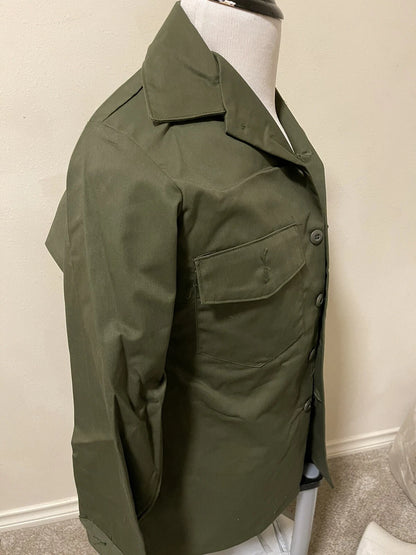 US ARMY VINTAGE MILITARY MEN'S OG-507 UTILITY FATIGUE SHIRT 15.5x33 VIETNAM MED. - Image 2