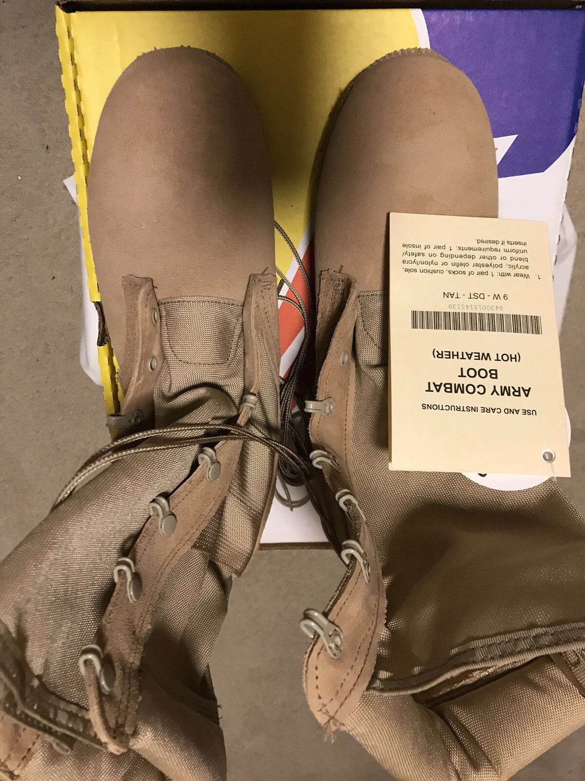 Genuine US Army 3 Layers Hot Weather Desert Combat Boots By Belleville 8Wide New - Image 5