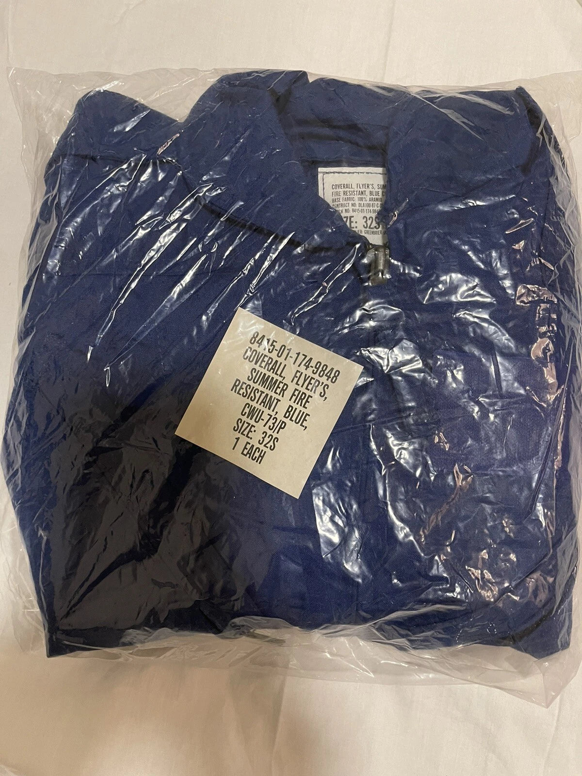 USAF Flyers Coverall ,Fire Resistant Aramid CWU-73P Blue size 32Short Youth Size - Image 5