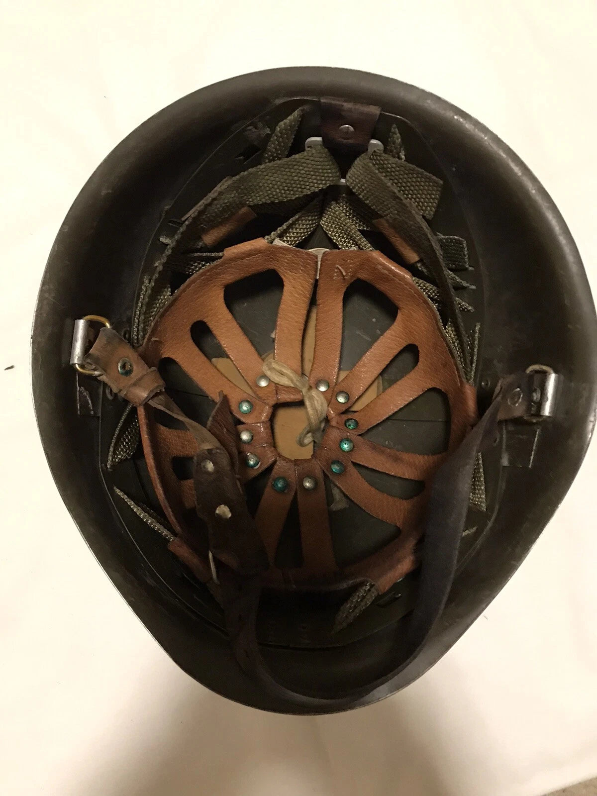 GENUINE POLISH MILITARY ARMY HELMET COMPLETE WITH ALL ORIGINAL PARTS USED IN EX - Image 1