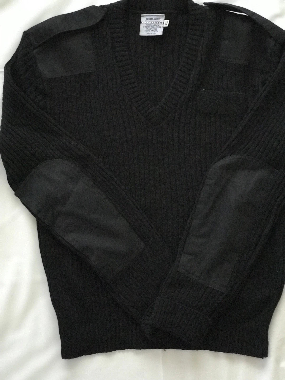 Brigade Quater Master,Military Black V Neck Commando Sweater 100% Wool Vintage - Image 5