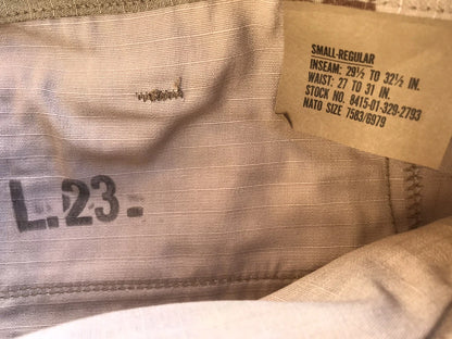 GENUINE US GI MILITARY DESERT STORM 3 COLOR  RIP STOP BDU CARGO PANTS SM REG - Image 3