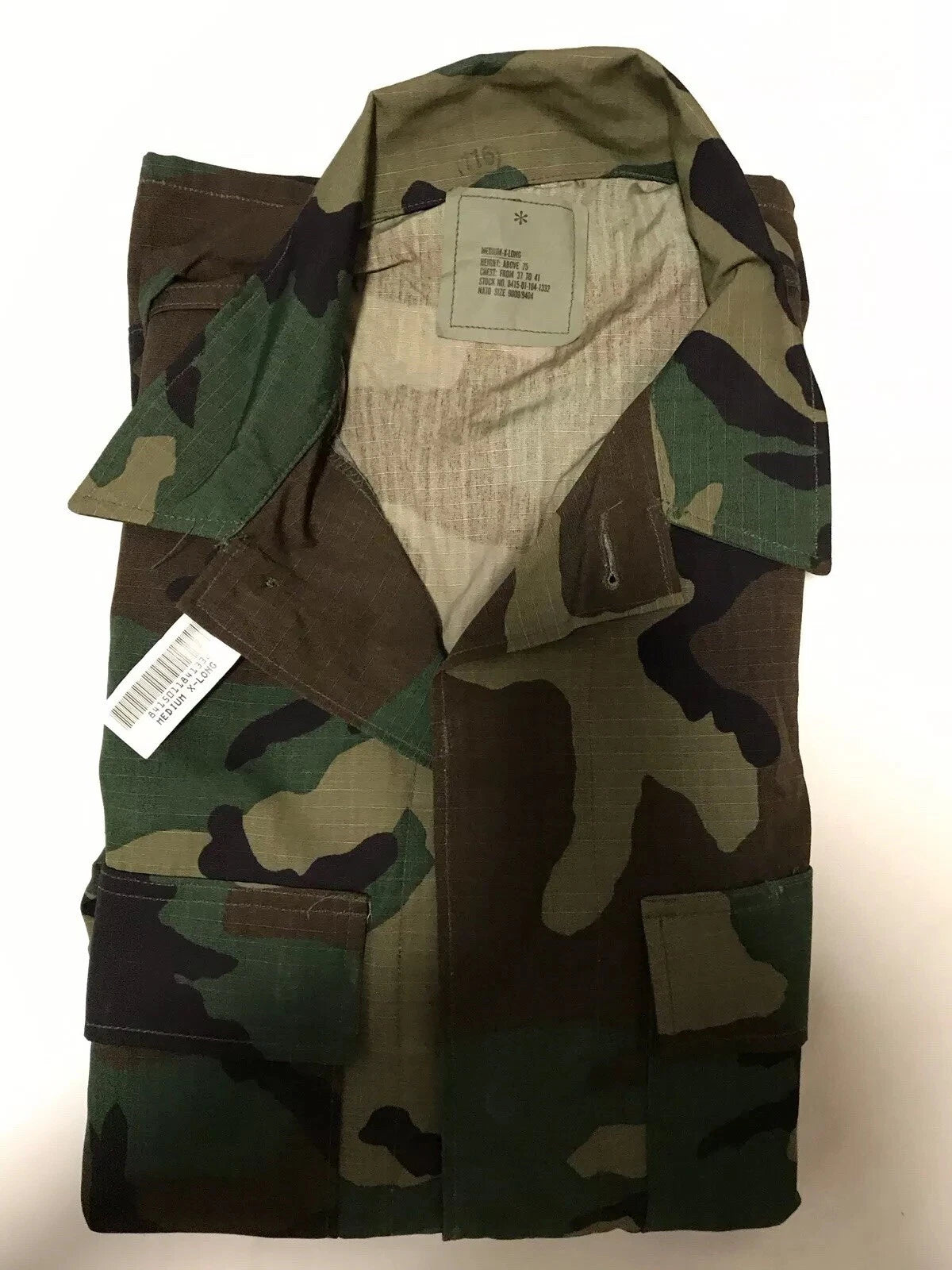 Genuine US GI Woodland Camoflauge BDU  Shirt Vintage New MedXL 100%cotton - Image 4